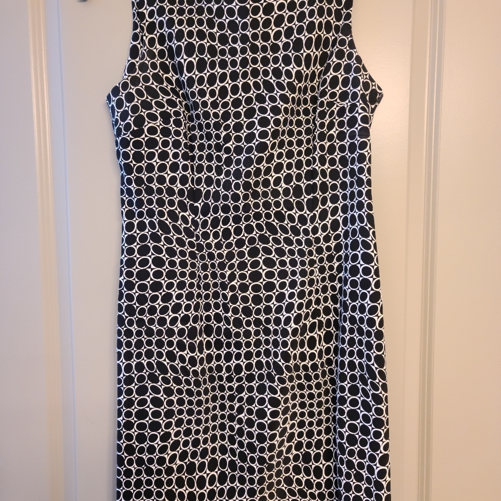 Knee length black and white dress